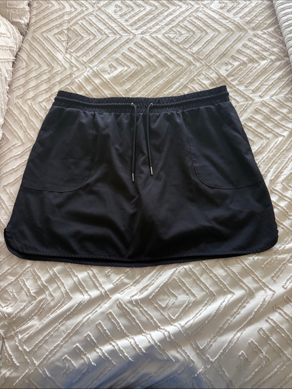 St John Bay Black Skort with Drawstring Waist Sz XL